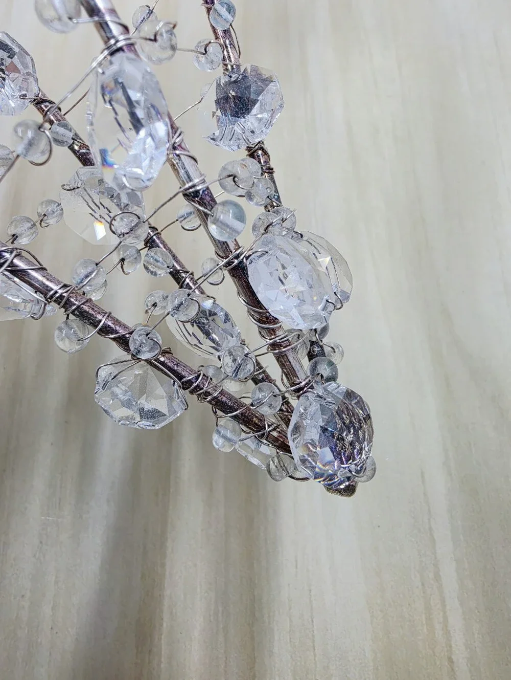 Pottery Barn Silver Crystal Chandelier Star Tree Ornament Topper Holiday